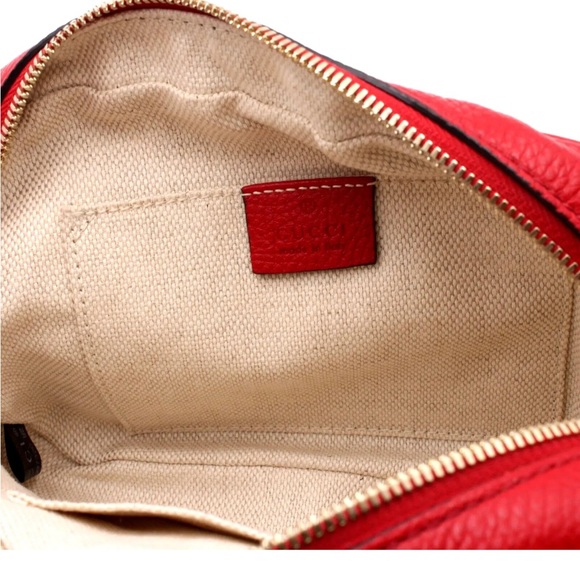 Authentic Gucci Red Soho Leather GG Tassel Crossbody Bag - Picture 10 of 16